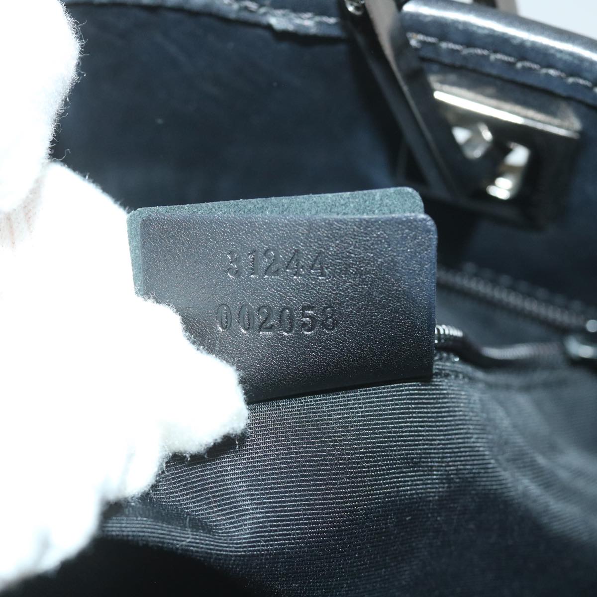 GUCCI GG Canvas Hand Bag Black 31244 58037