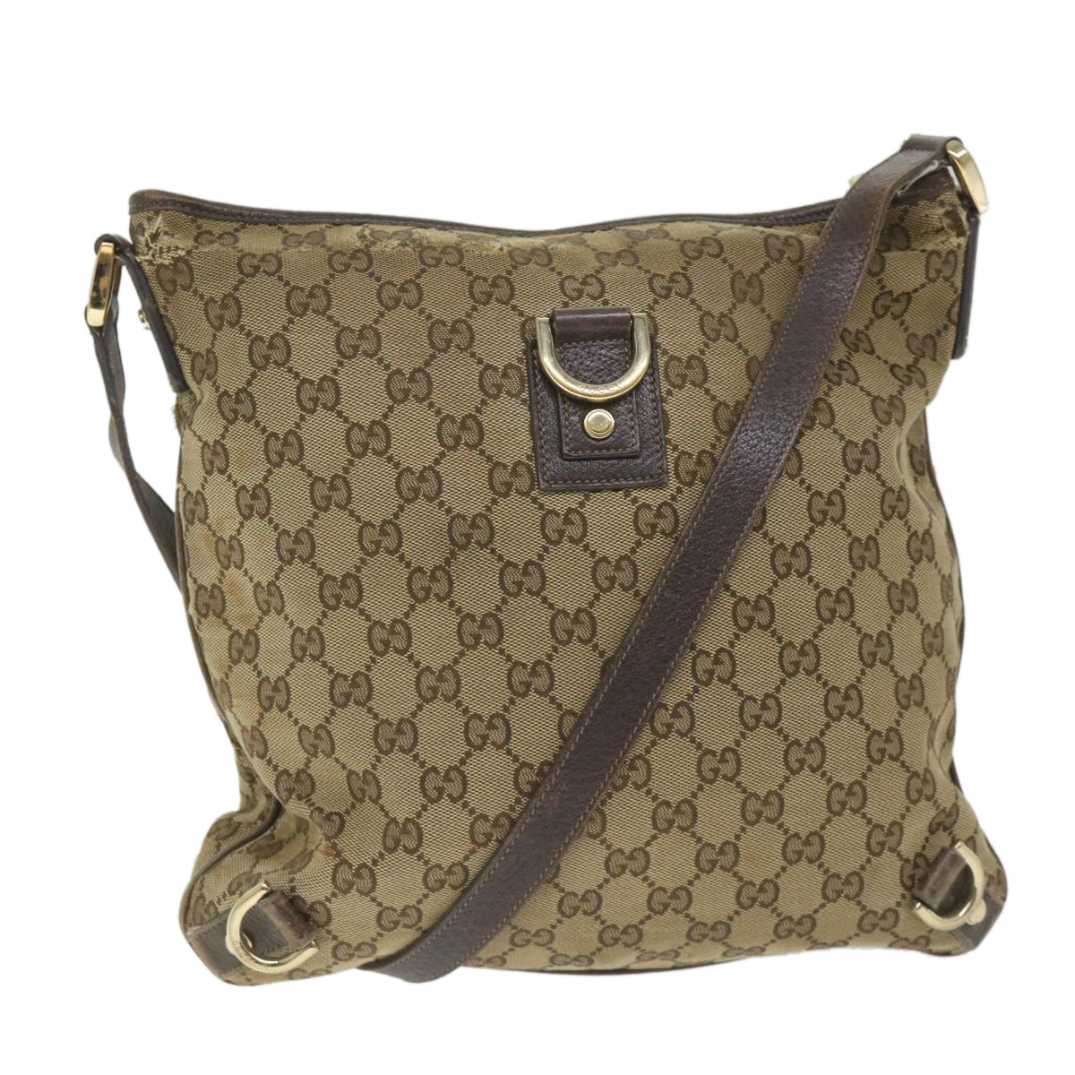 GUCCI GG Canvas Shoulder Bag Beige 131326 58039