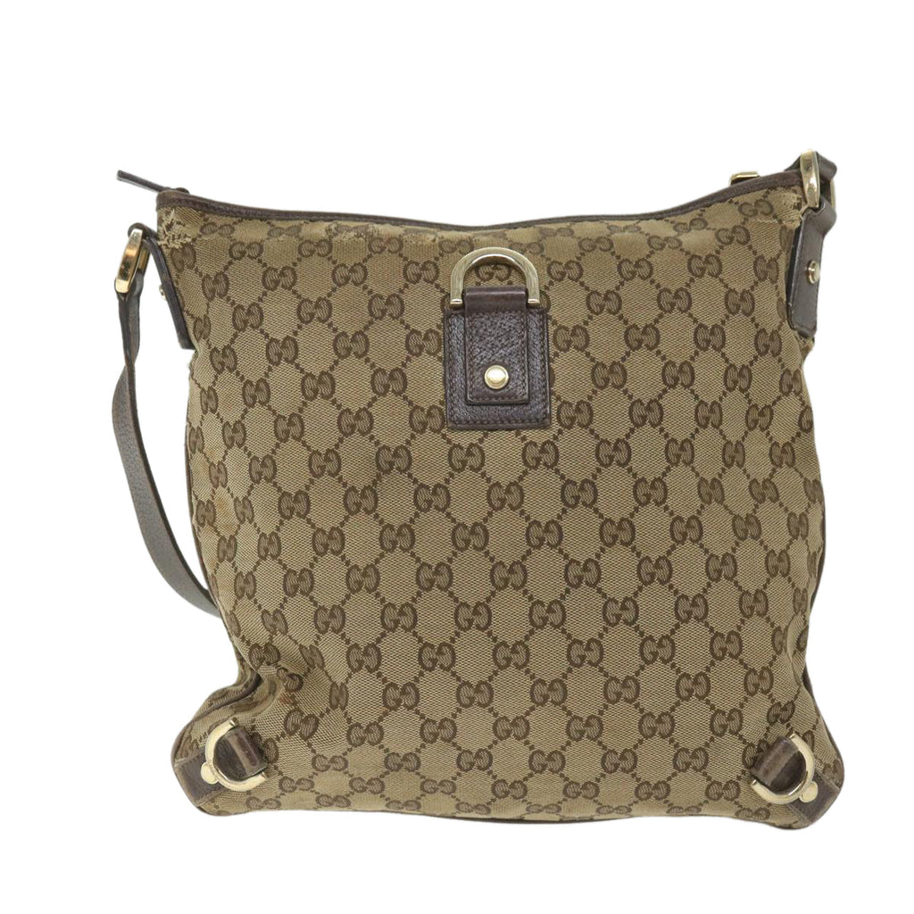GUCCI GG Canvas Shoulder Bag Beige 131326 58039