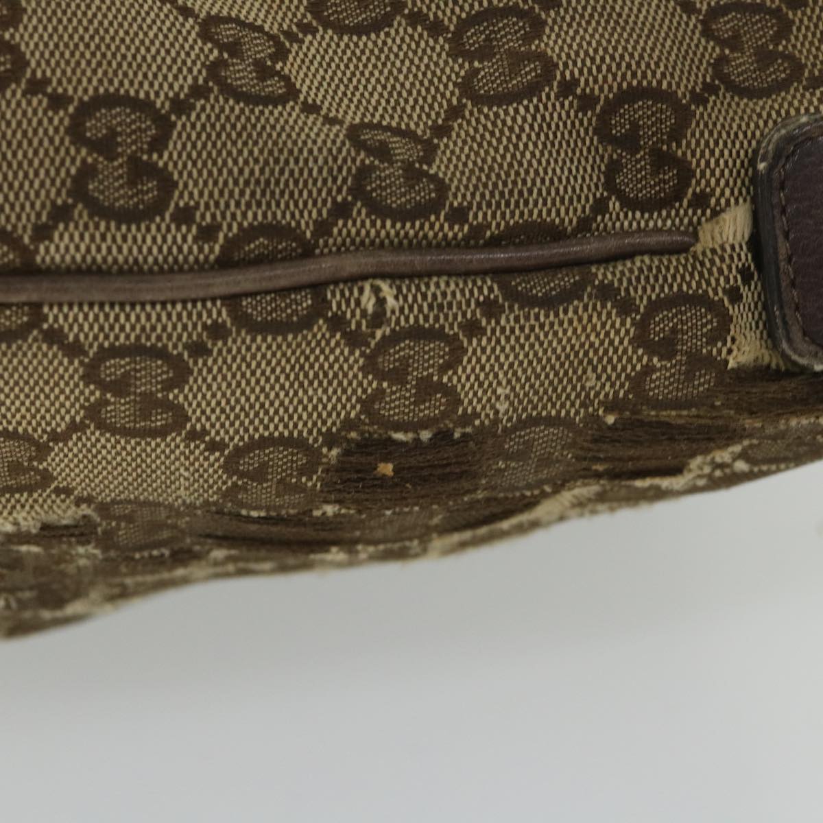 GUCCI GG Canvas Shoulder Bag Beige 131326 58039