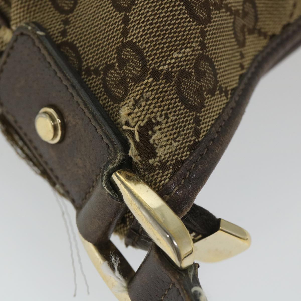 GUCCI GG Canvas Shoulder Bag Beige 131326 58039