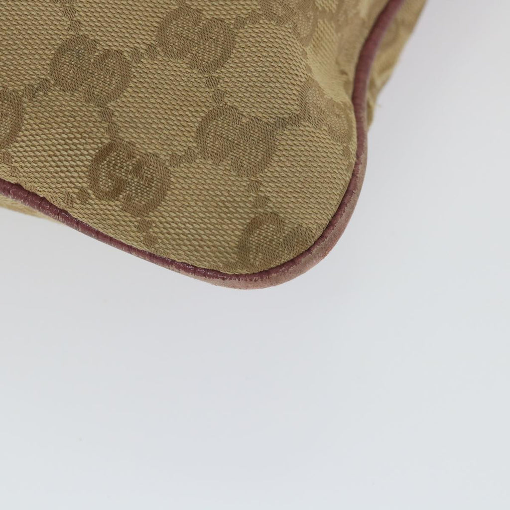 GUCCI GG Canvas Sherry Line Shoulder Bag Beige Pink 144388 58040