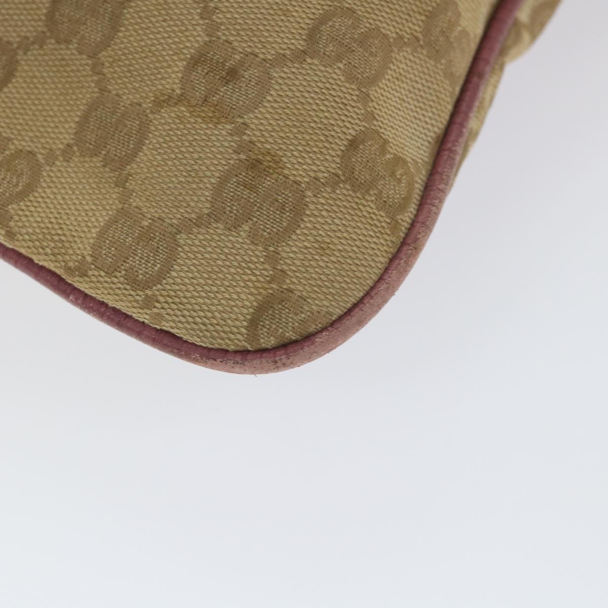 GUCCI GG Canvas Sherry Line Shoulder Bag Beige Pink 144388 58040