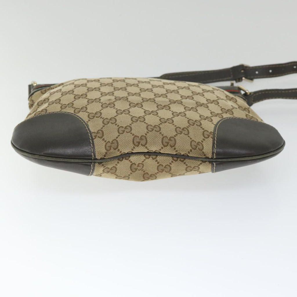 GUCCI GG Canvas Web Sherry Line Shoulder Bag Beige Red Green 257065 58041