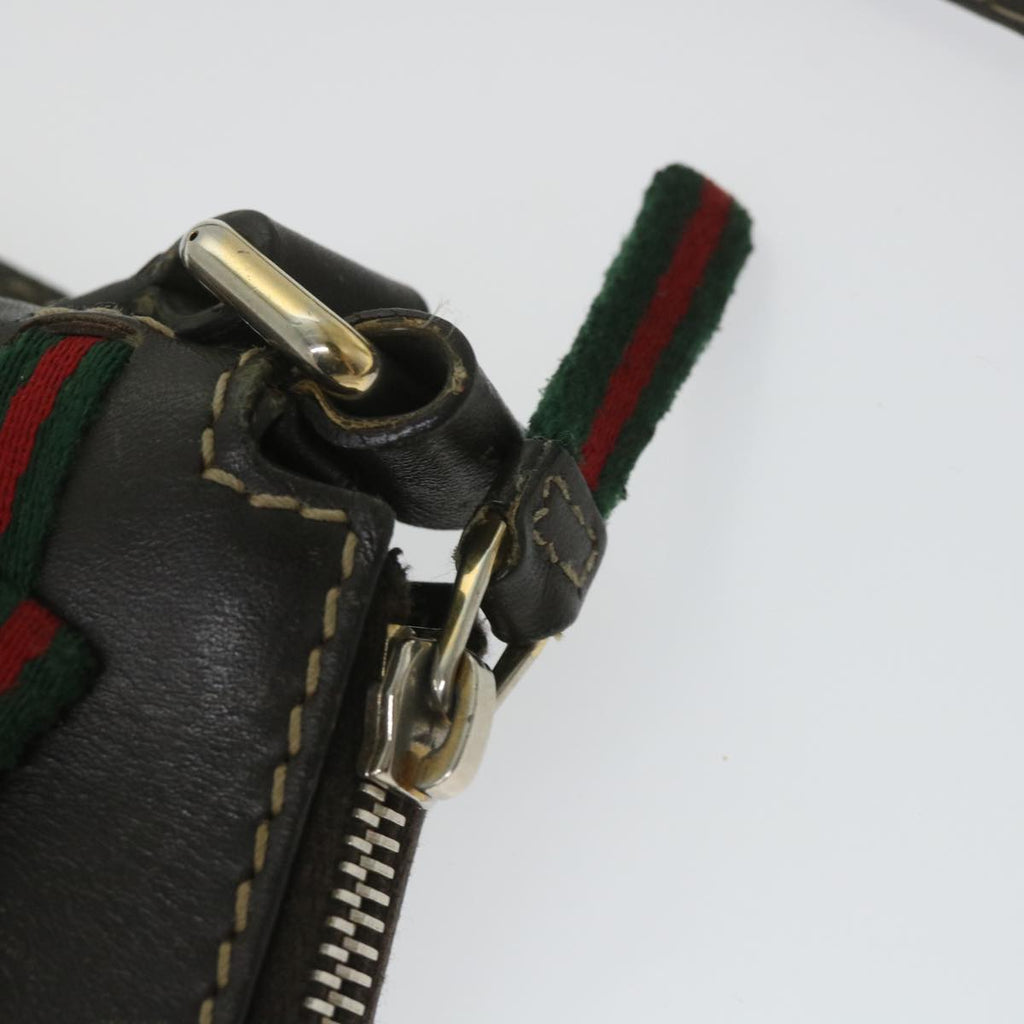 GUCCI GG Canvas Web Sherry Line Shoulder Bag Beige Red Green 257065 58041