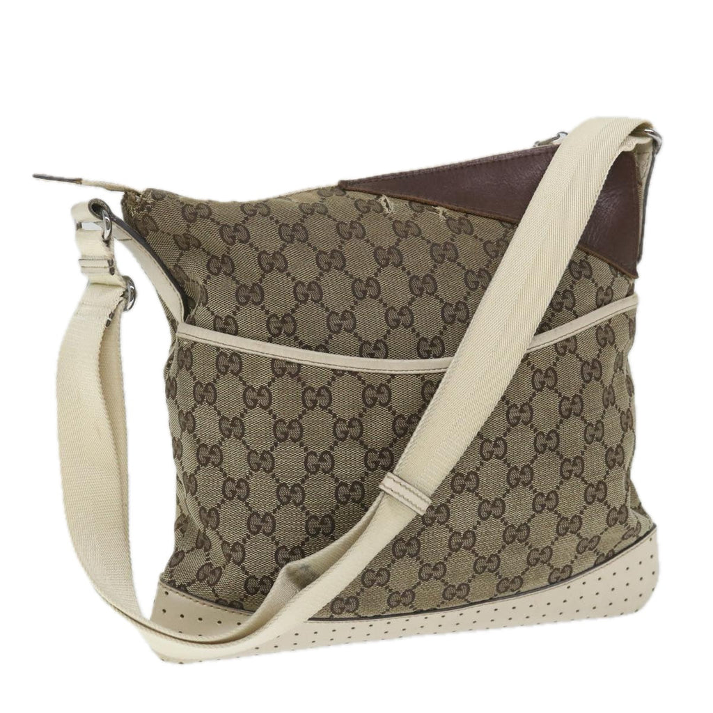 GUCCI GG Canvas Shoulder Bag Beige 145857 58042