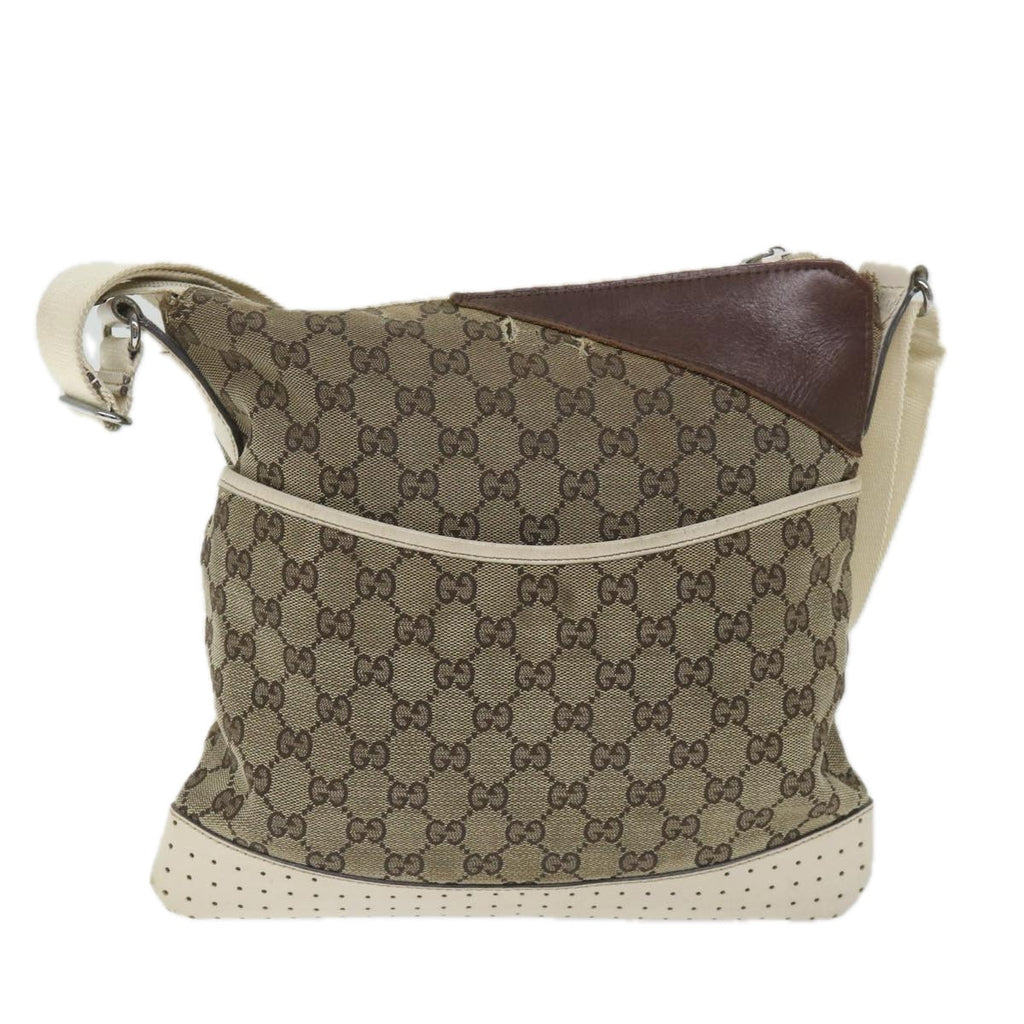 GUCCI GG Canvas Shoulder Bag Beige 145857 58042