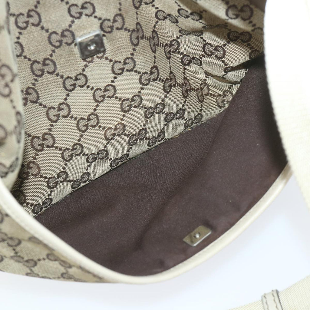 GUCCI GG Canvas Shoulder Bag Beige 145857 58042