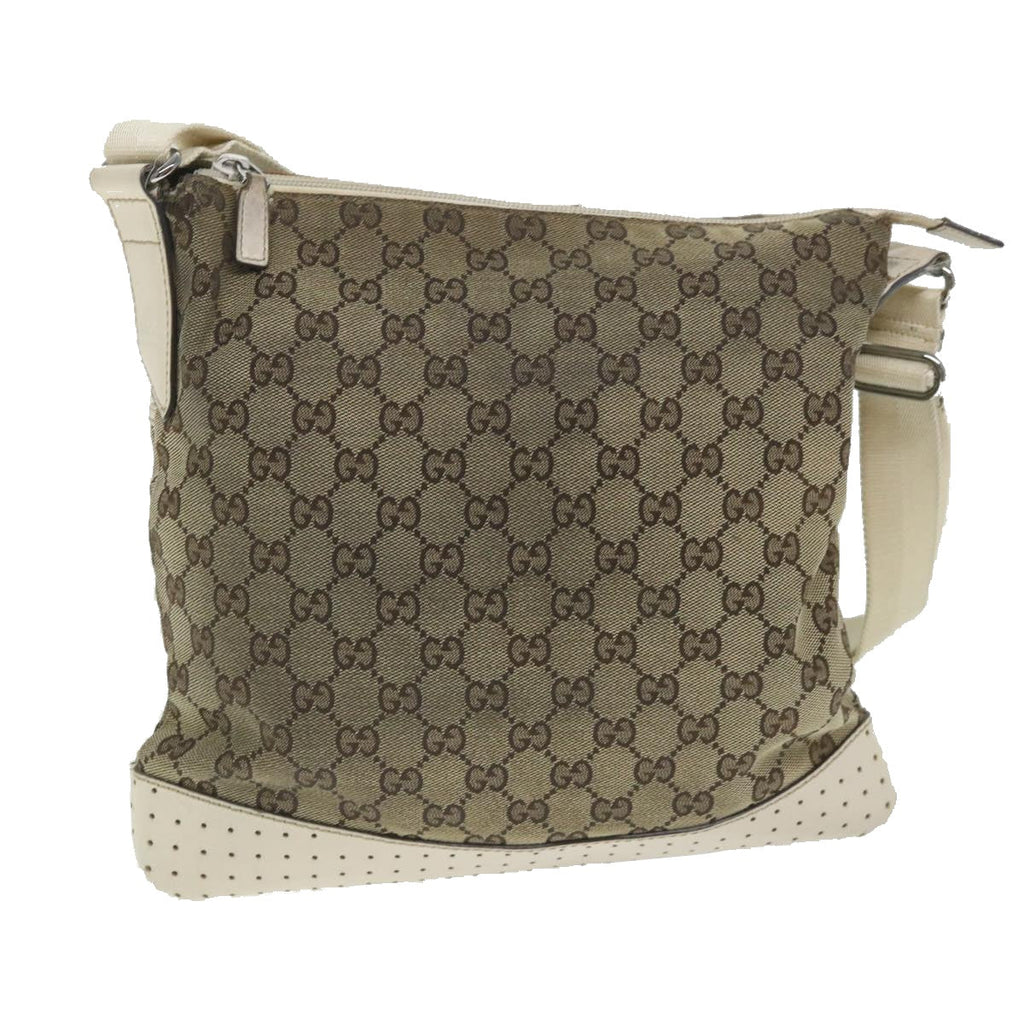 GUCCI GG Canvas Shoulder Bag Beige 145857 58042