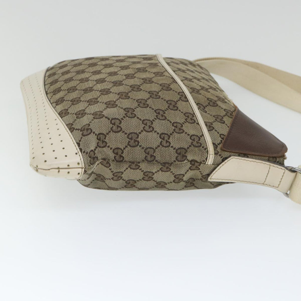 GUCCI GG Canvas Shoulder Bag Beige 145857 58042