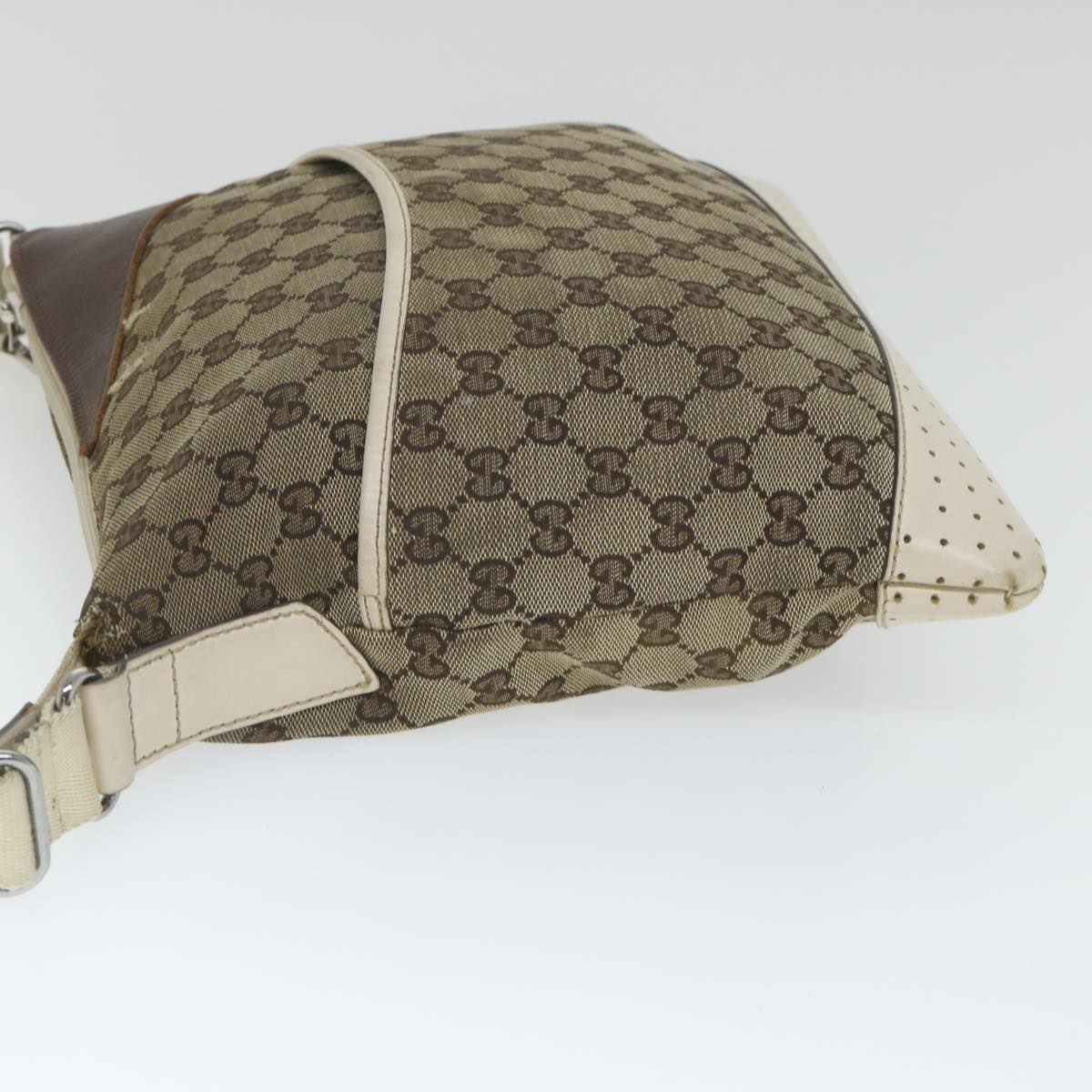 GUCCI GG Canvas Shoulder Bag Beige 145857 58042