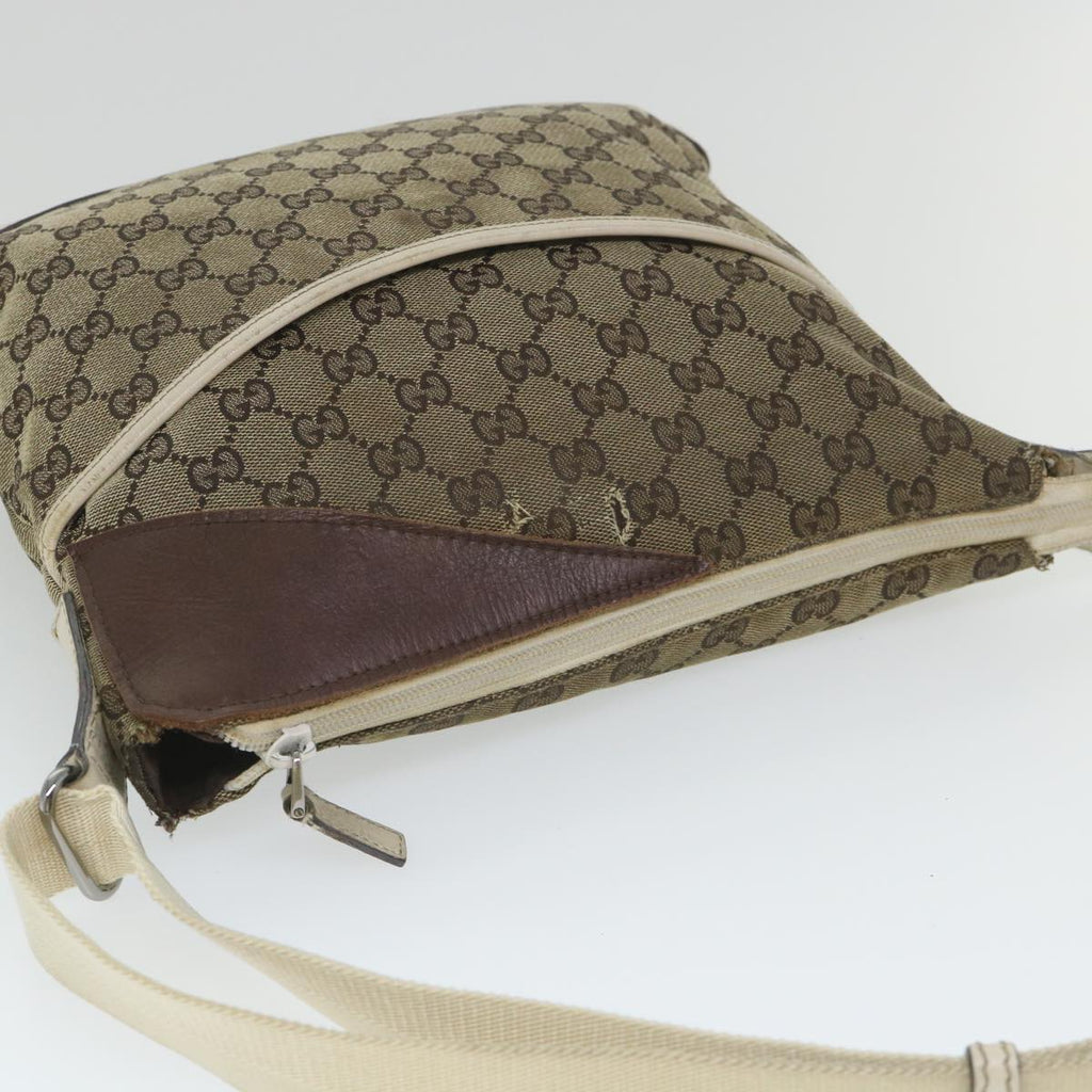 GUCCI GG Canvas Shoulder Bag Beige 145857 58042
