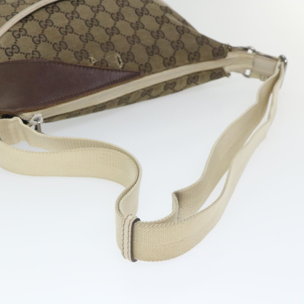 GUCCI GG Canvas Shoulder Bag Beige 145857 58042