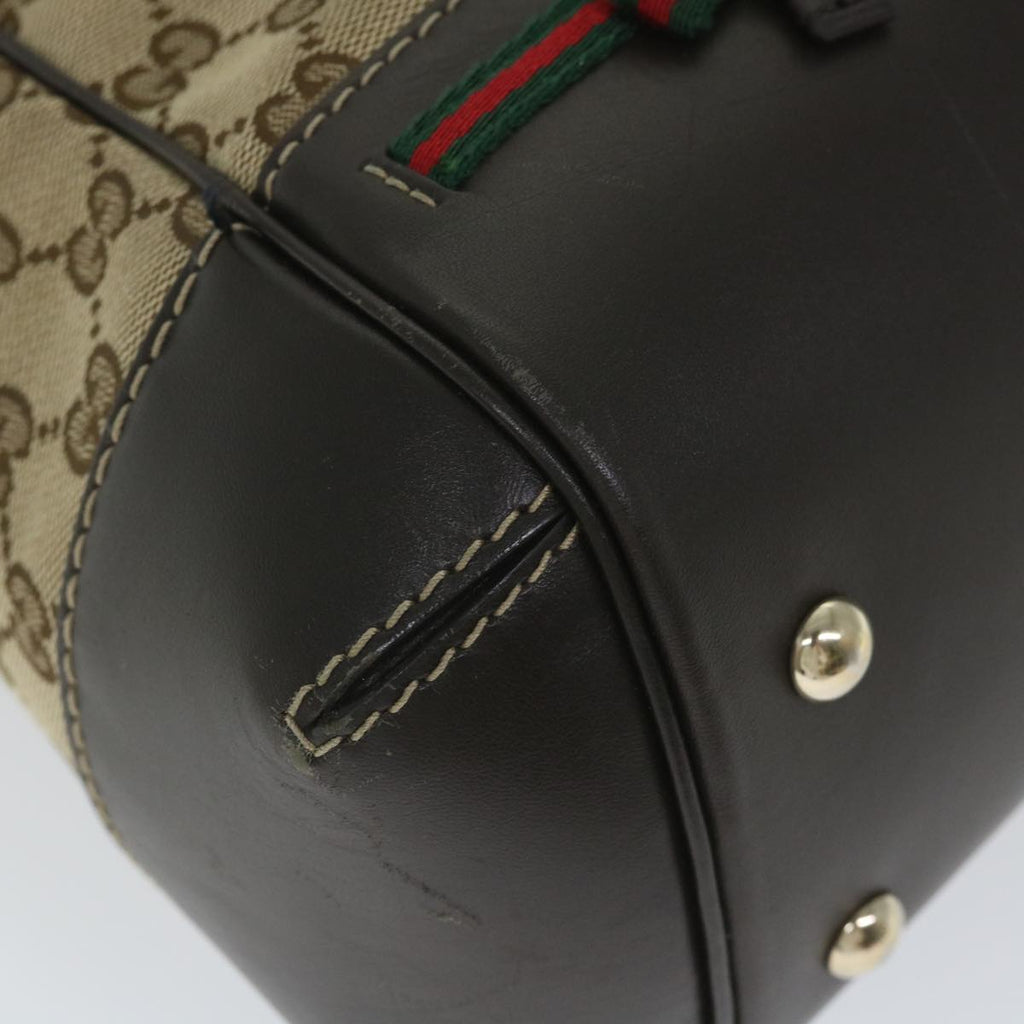 GUCCI GG Canvas Web Sherry Line Hand Bag Beige Red Green 269894 58043