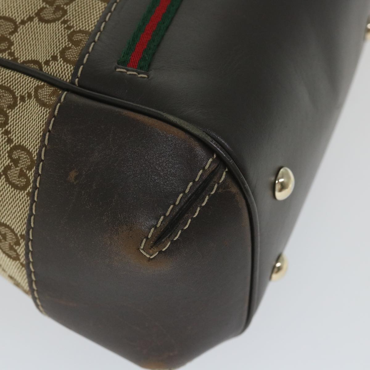 GUCCI GG Canvas Web Sherry Line Hand Bag Beige Red Green 269894 58043