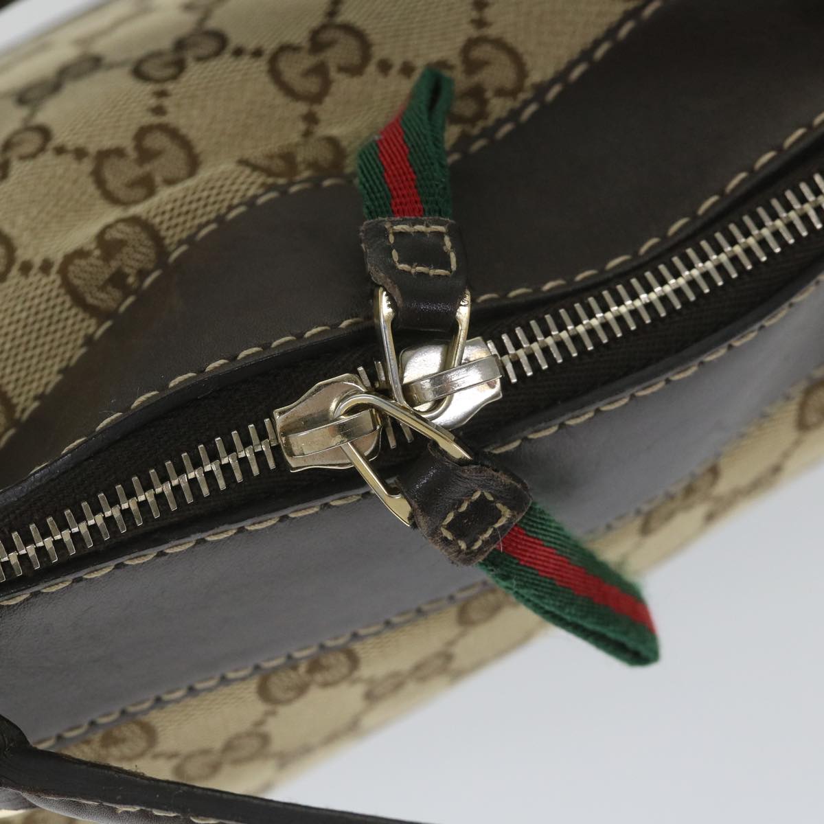 GUCCI GG Canvas Web Sherry Line Hand Bag Beige Red Green 269894 58043