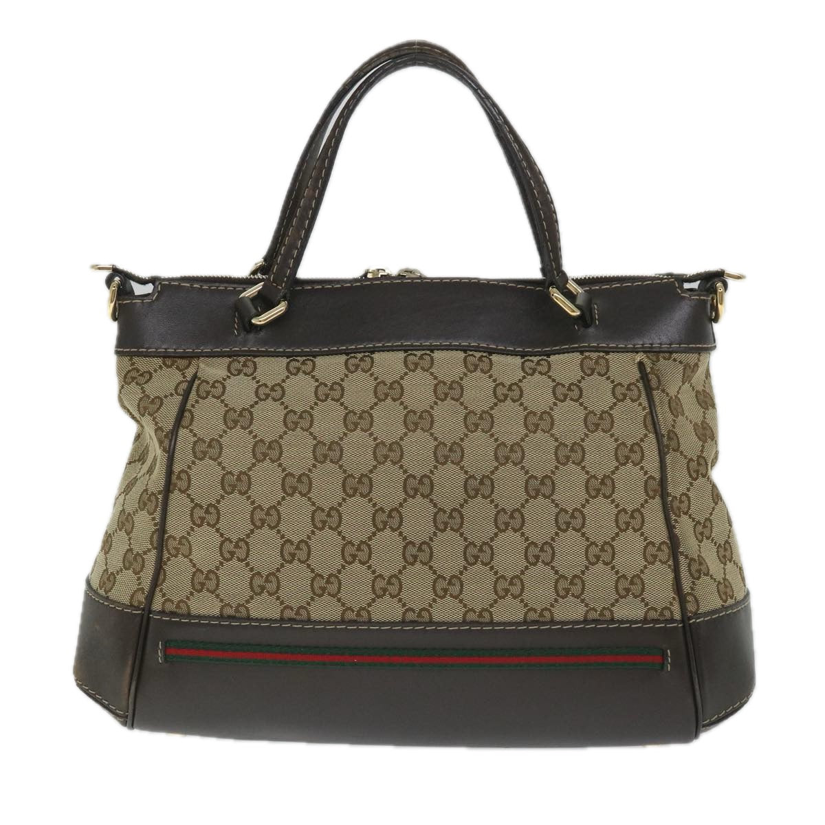 GUCCI GG Canvas Web Sherry Line Hand Bag Beige Red Green 269894 58043