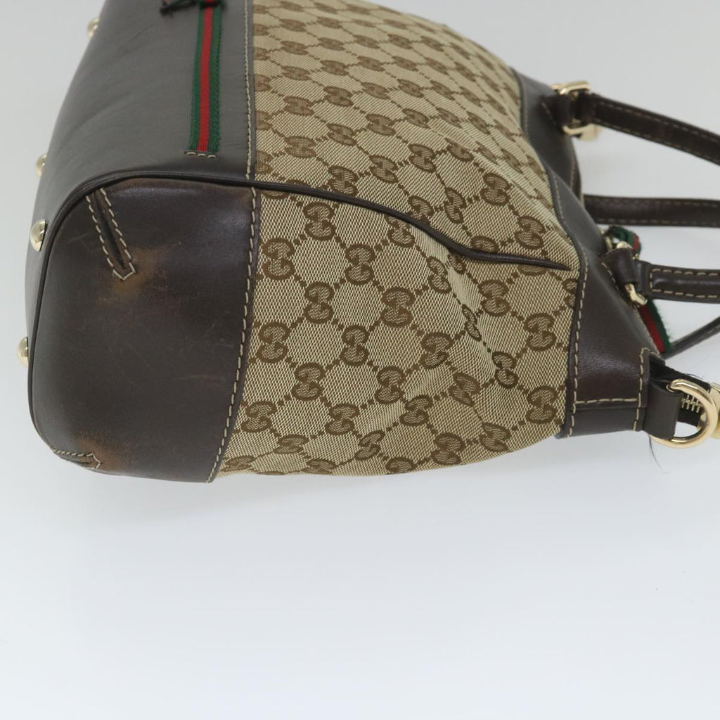 GUCCI GG Canvas Web Sherry Line Hand Bag Beige Red Green 269894 58043