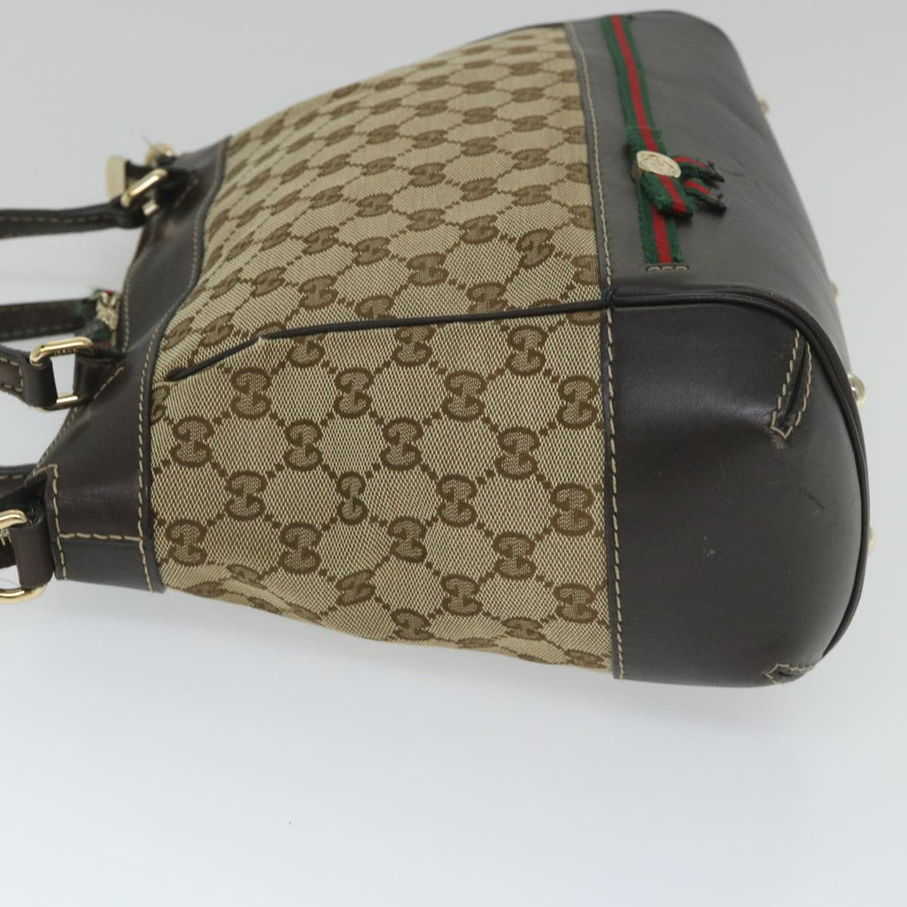 GUCCI GG Canvas Web Sherry Line Hand Bag Beige Red Green 269894 58043