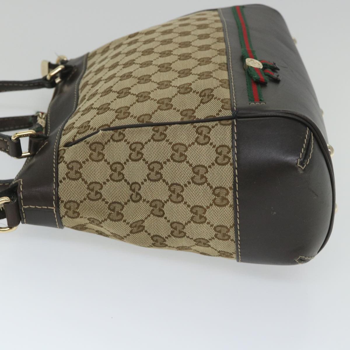 GUCCI GG Canvas Web Sherry Line Hand Bag Beige Red Green 269894 58043