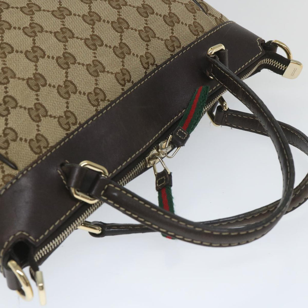 GUCCI GG Canvas Web Sherry Line Hand Bag Beige Red Green 269894 58043