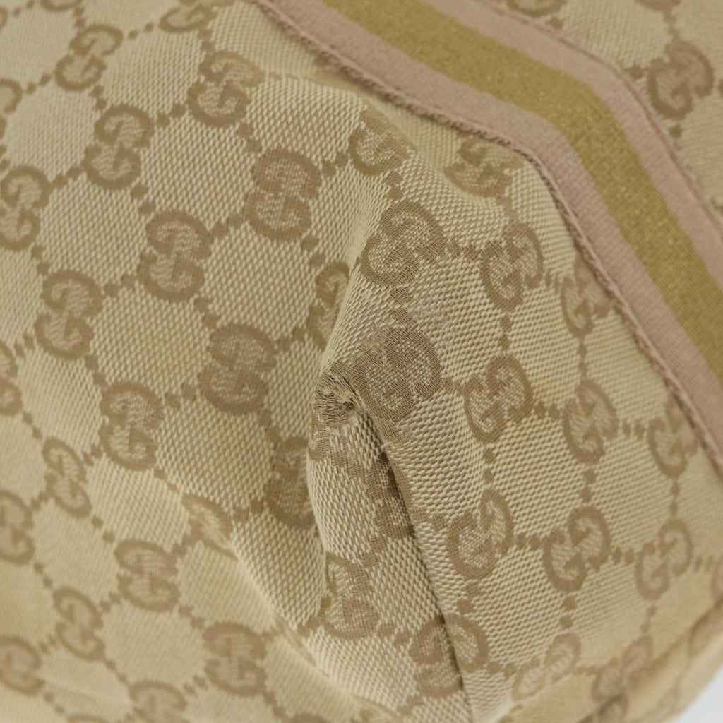 GUCCI GG Canvas Sherry Line Tote Bag Beige Gold Pink 139260 58045