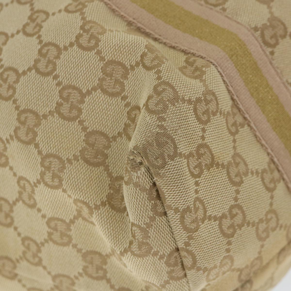 GUCCI GG Canvas Sherry Line Tote Bag Beige Gold Pink 139260 58045