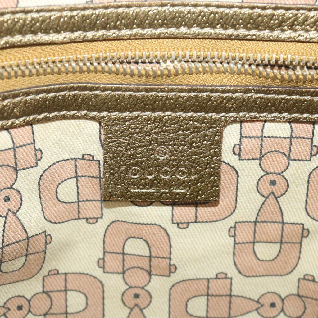 GUCCI GG Canvas Sherry Line Tote Bag Beige Gold Pink 139260 58045