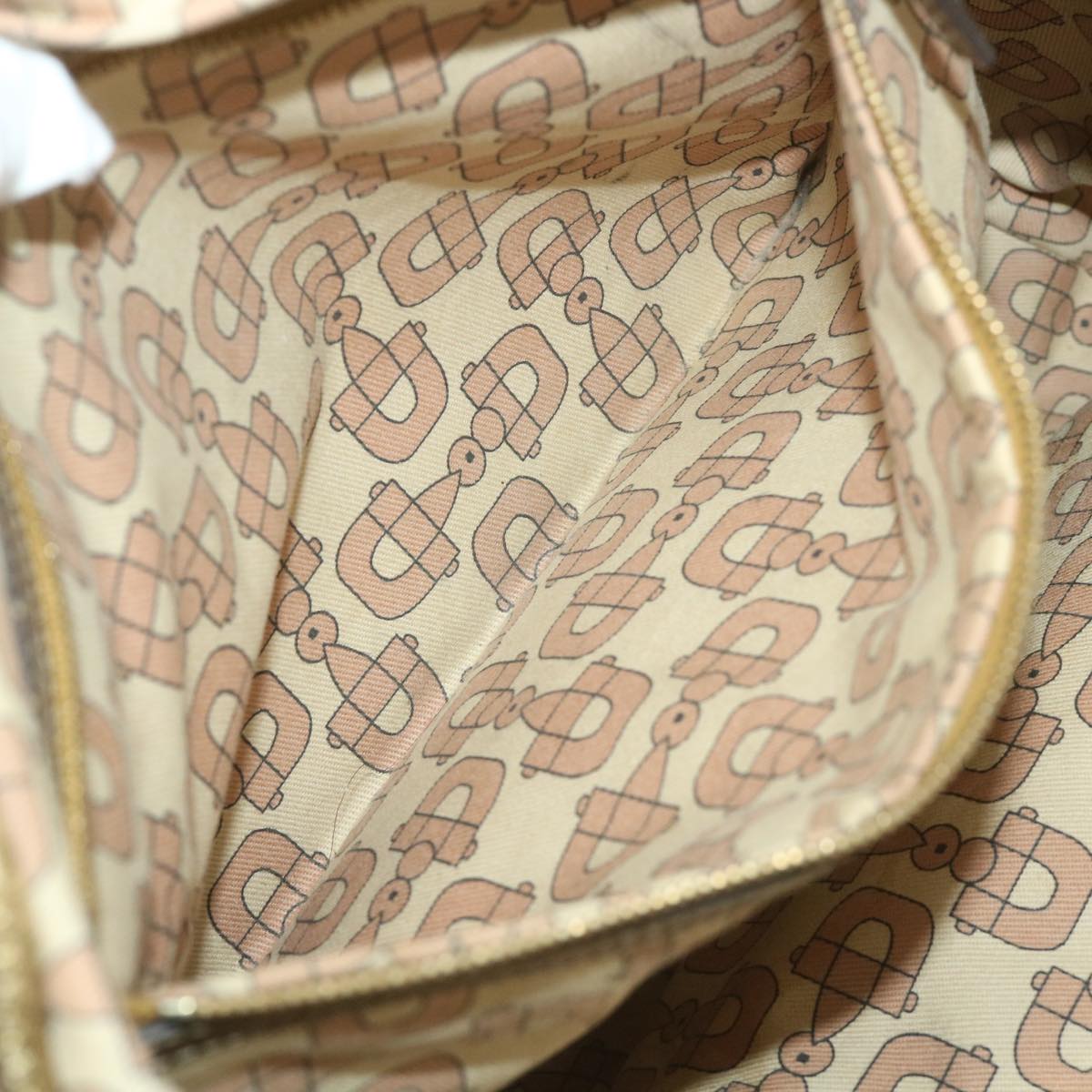 GUCCI GG Canvas Sherry Line Tote Bag Beige Gold Pink 139260 58045