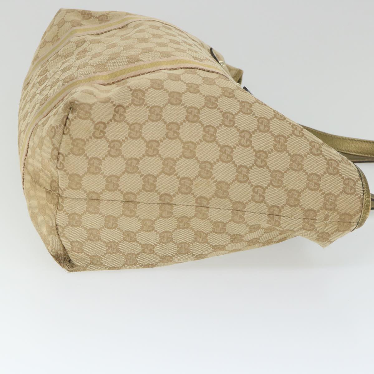 GUCCI GG Canvas Sherry Line Tote Bag Beige Gold Pink 139260 58045