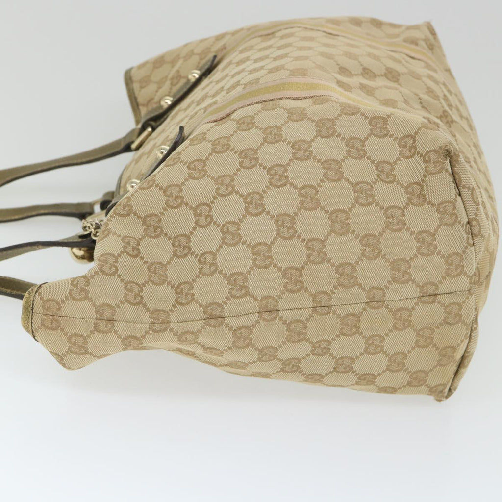 GUCCI GG Canvas Sherry Line Tote Bag Beige Gold Pink 139260 58045