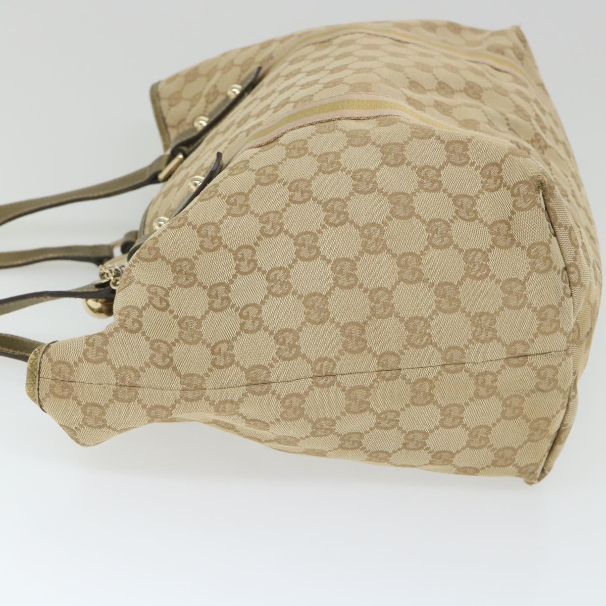 GUCCI GG Canvas Sherry Line Tote Bag Beige Gold Pink 139260 58045