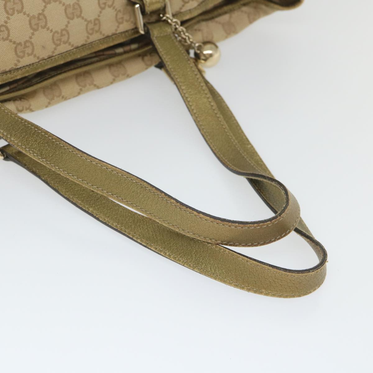 GUCCI GG Canvas Sherry Line Tote Bag Beige Gold Pink 139260 58045