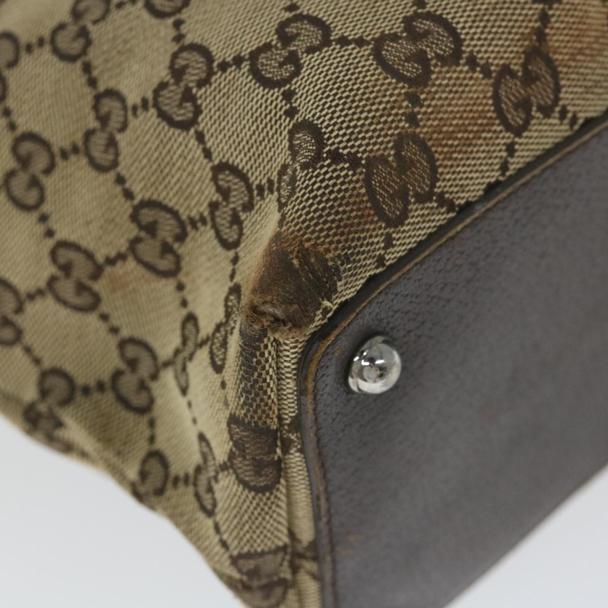 GUCCI GG Canvas Tote Bag Beige 120836 58046
