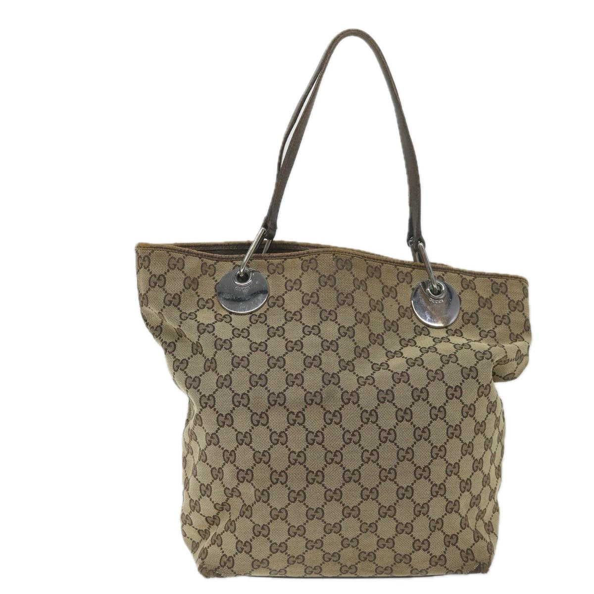 GUCCI GG Canvas Tote Bag Beige 120836 58046