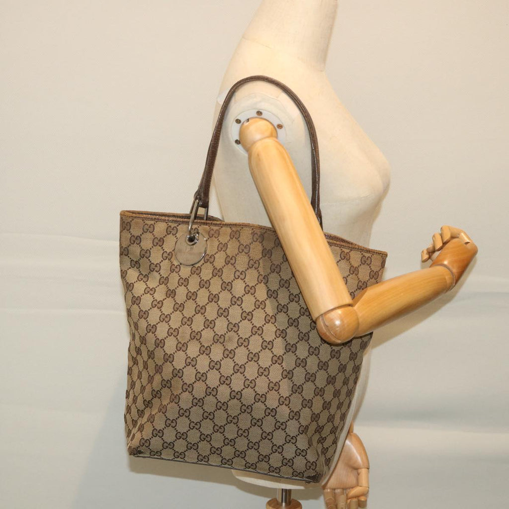 GUCCI GG Canvas Tote Bag Beige 120836 58046