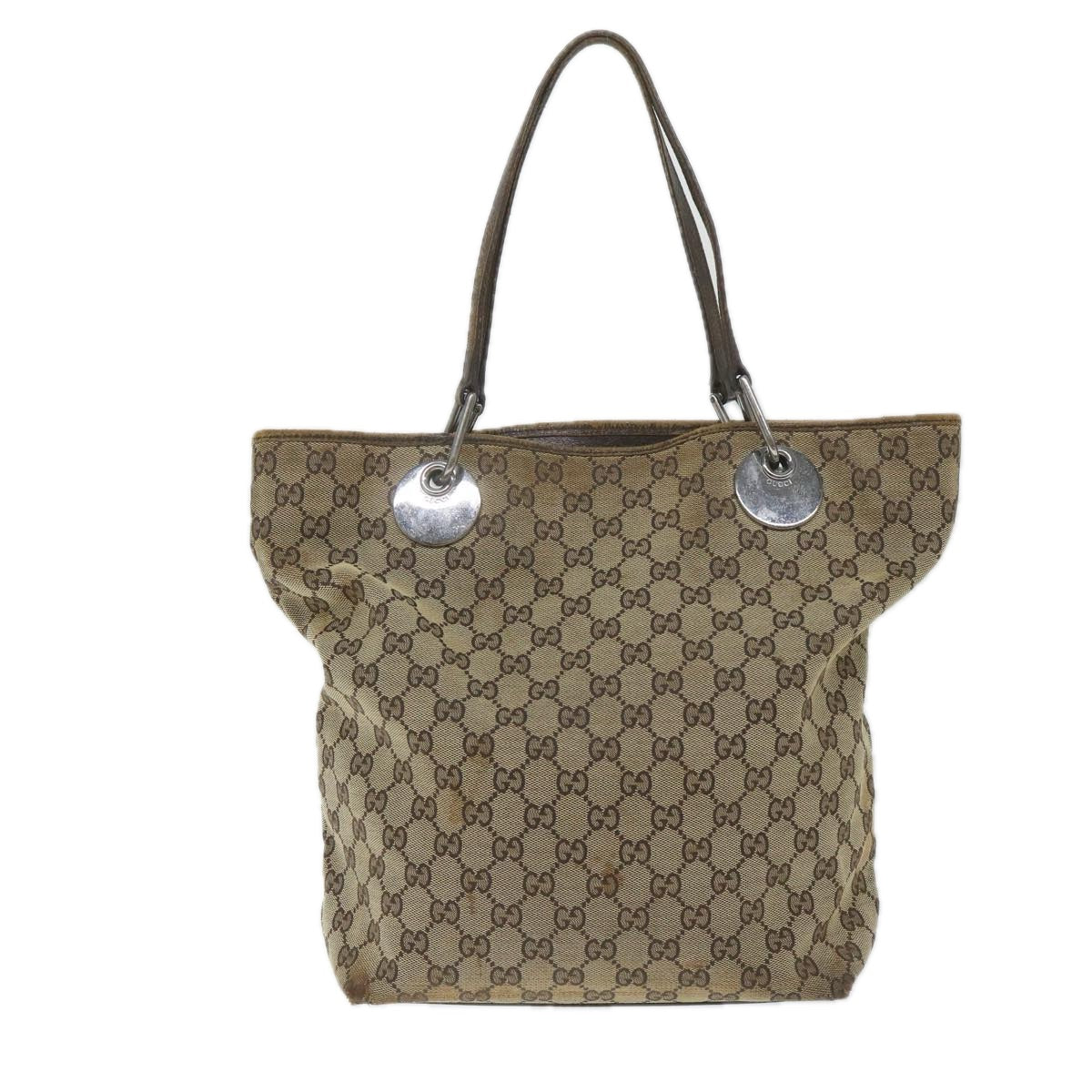 GUCCI GG Canvas Tote Bag Beige 120836 58046
