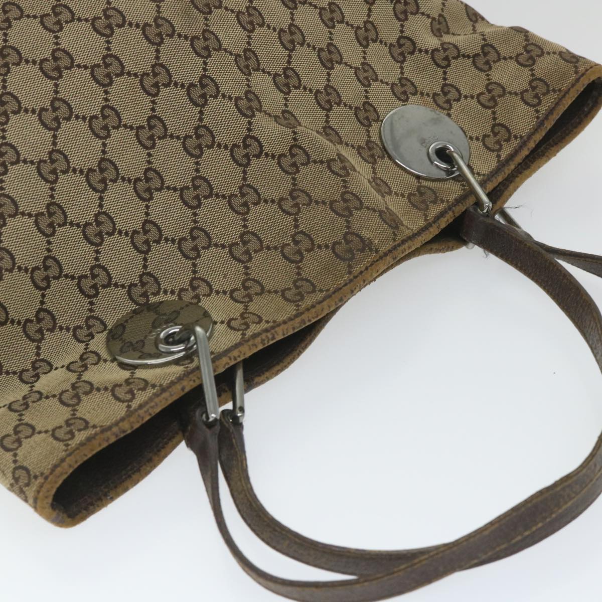 GUCCI GG Canvas Tote Bag Beige 120836 58046
