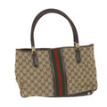 GUCCI GG Canvas Web Sherry Line Tote Bag Beige Green Red 58048
