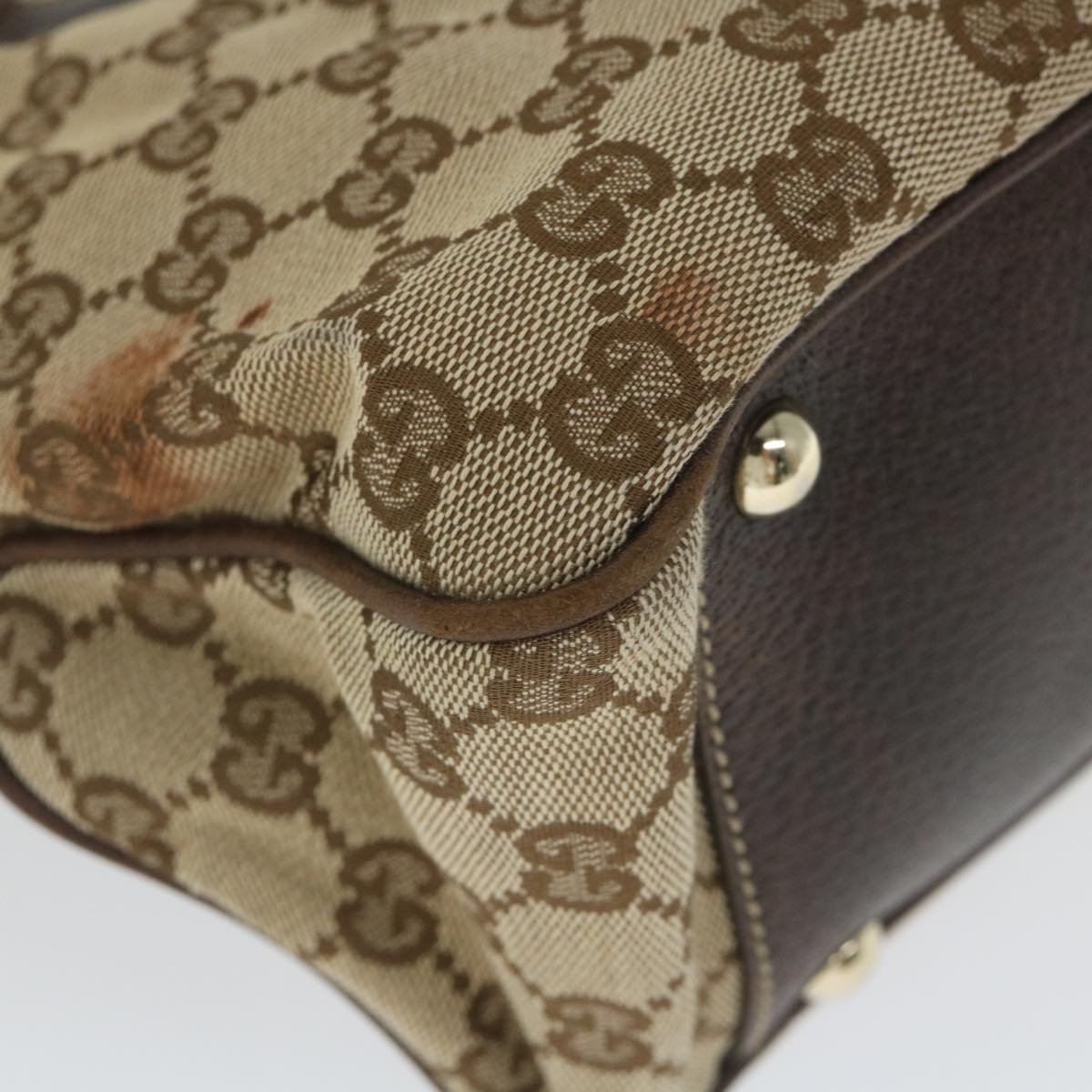 GUCCI GG Canvas Web Sherry Line Tote Bag Beige Green Red 58048