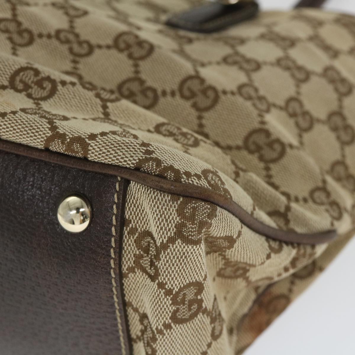 GUCCI GG Canvas Web Sherry Line Tote Bag Beige Green Red 58048