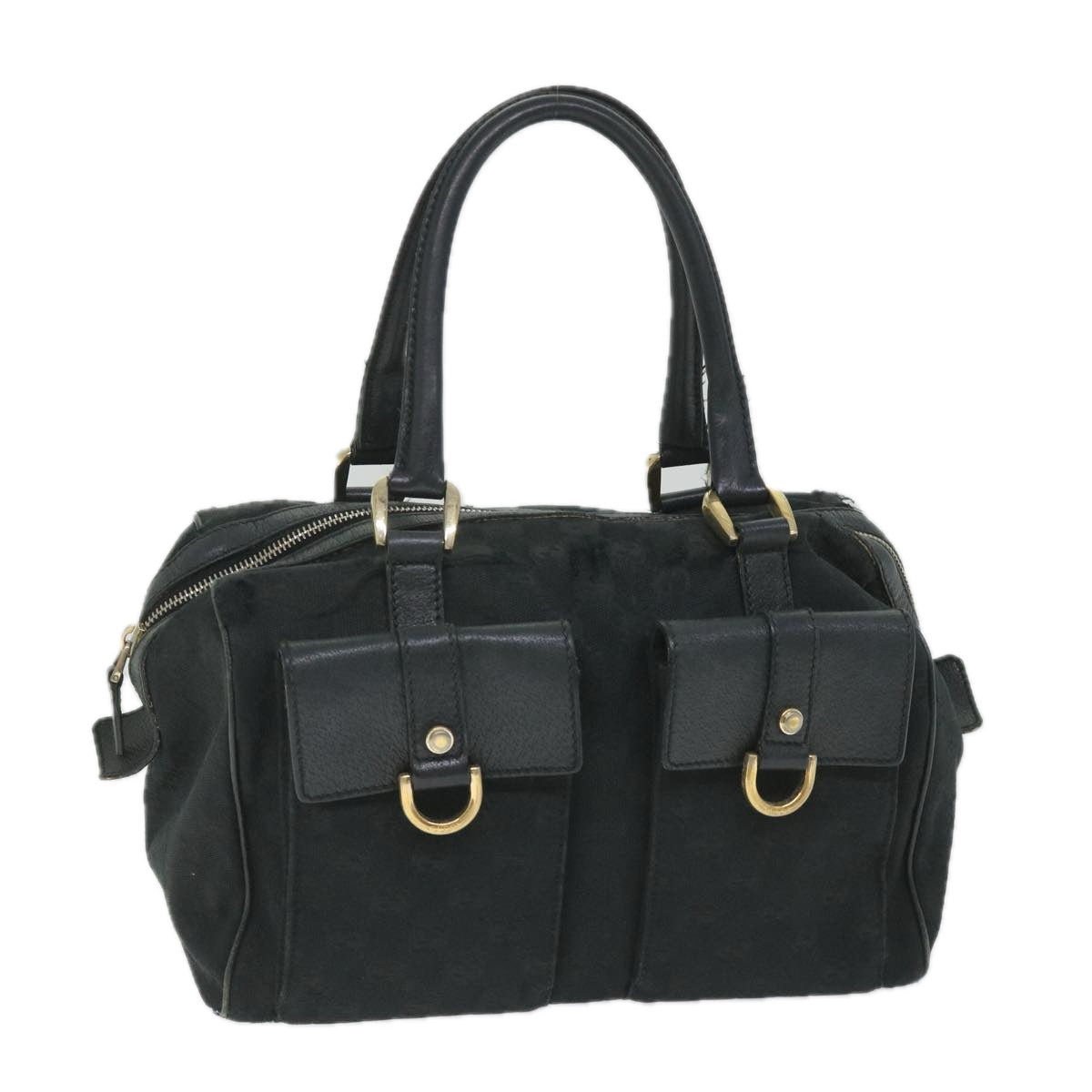 GUCCI GG Canvas Hand Bag Black 153026 58049
