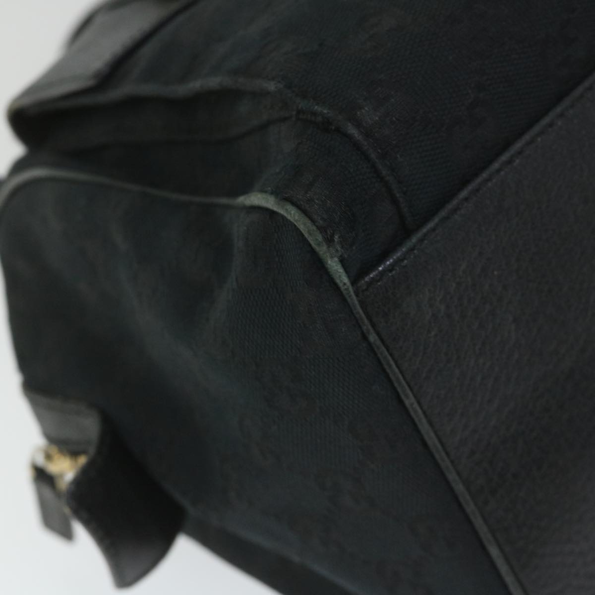 GUCCI GG Canvas Hand Bag Black 153026 58049