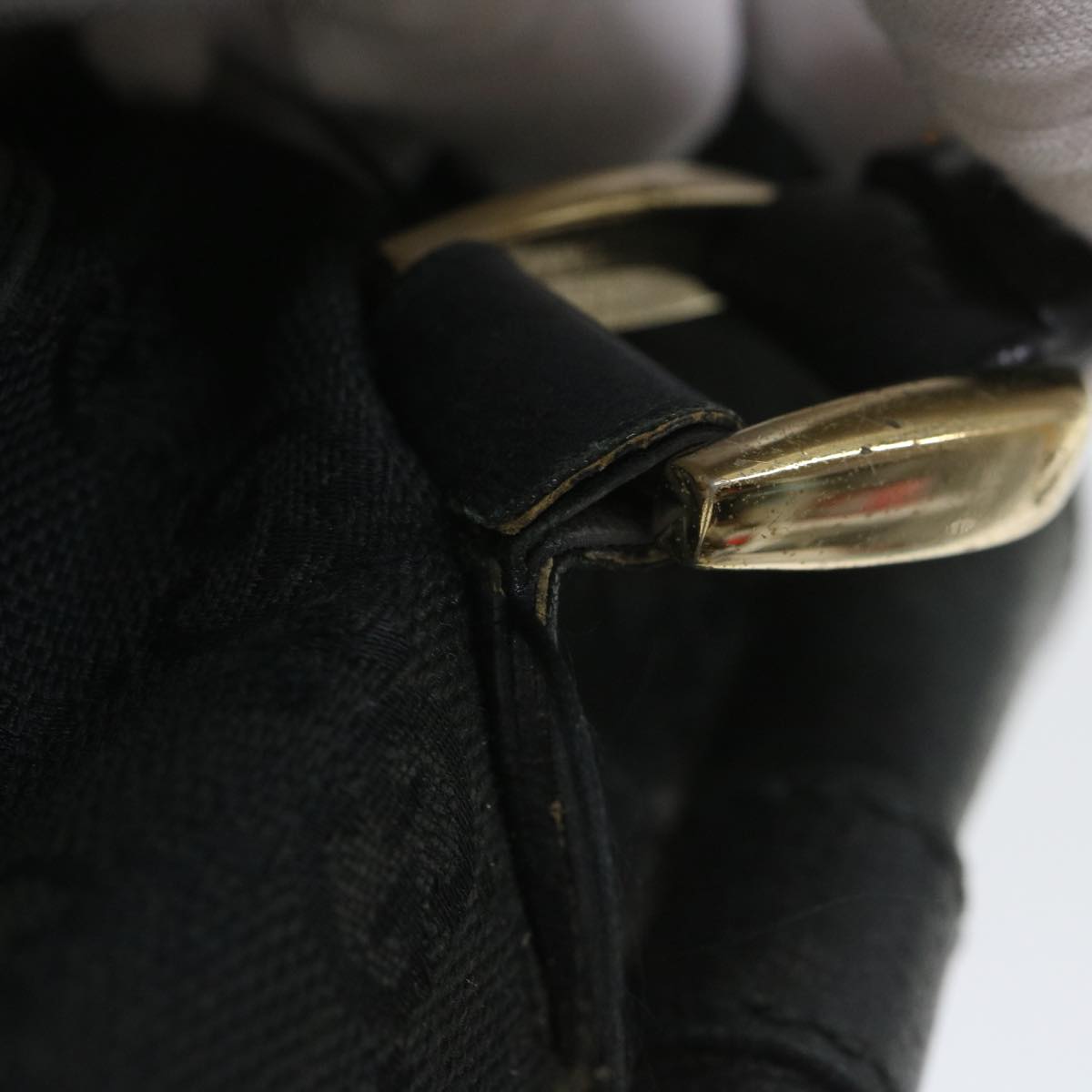 GUCCI GG Canvas Hand Bag Black 153026 58049