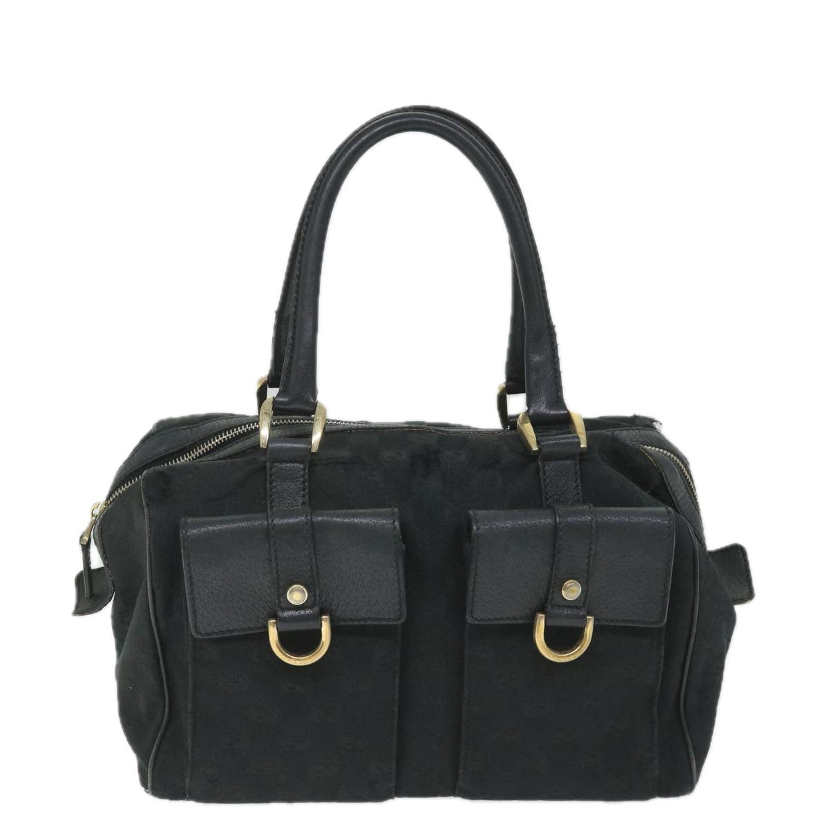 GUCCI GG Canvas Hand Bag Black 153026 58049