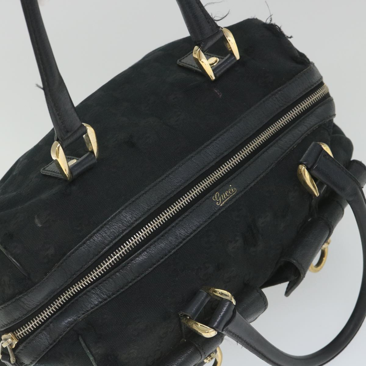 GUCCI GG Canvas Hand Bag Black 153026 58049