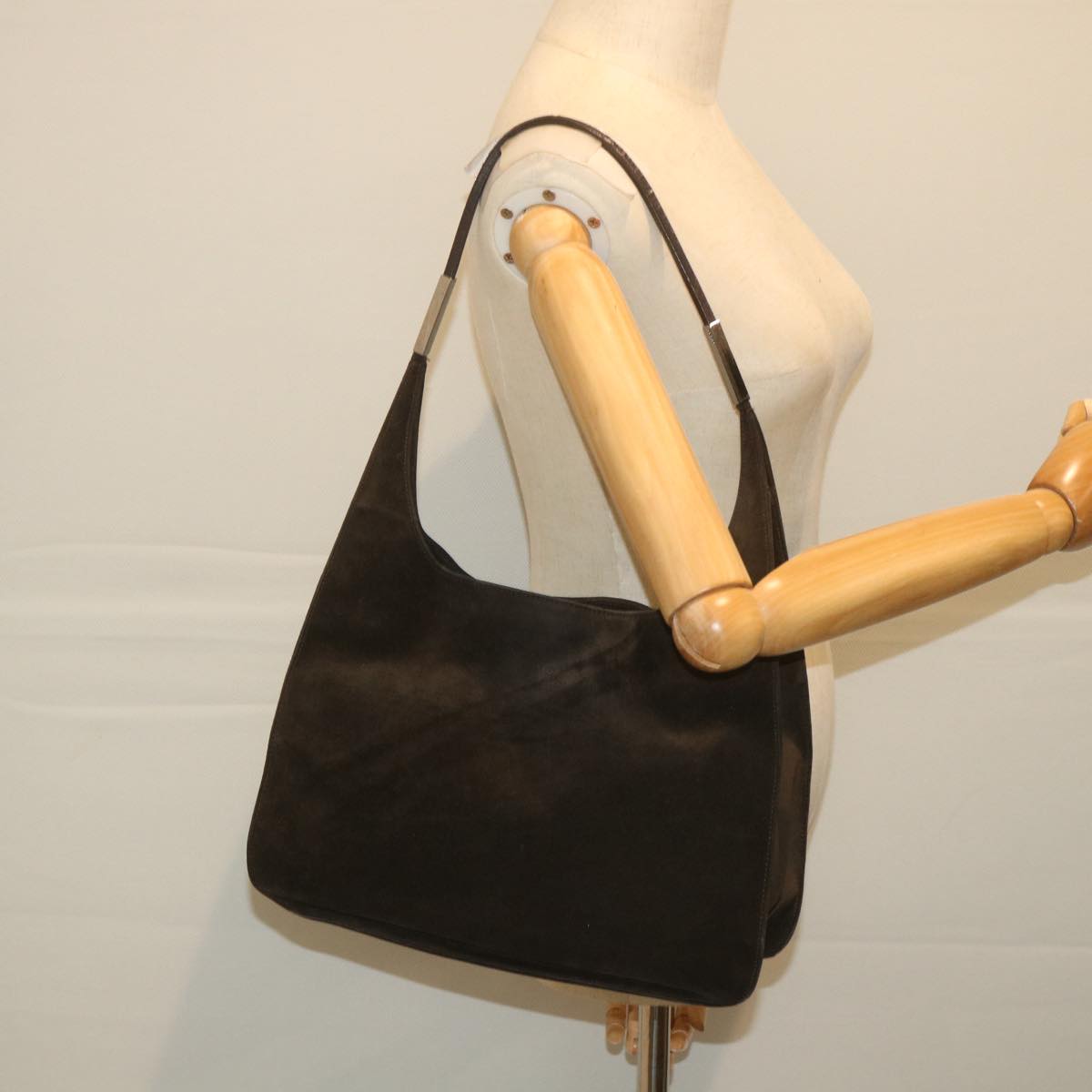 GUCCI Shoulder Bag Suede Brown 0013107 58053