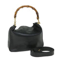 GUCCI Bamboo Shoulder Bag Leather 2way Black 58055
