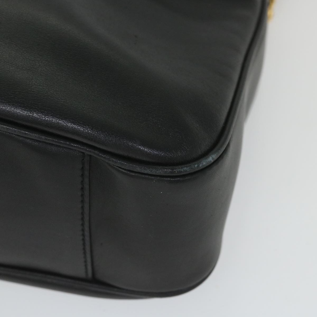 GUCCI Bamboo Shoulder Bag Leather 2way Black 58055