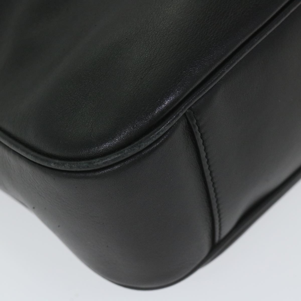 GUCCI Bamboo Shoulder Bag Leather 2way Black 58055
